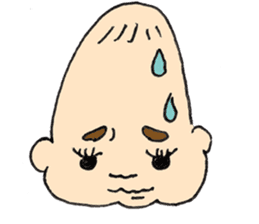 long head baby sticker #12992650