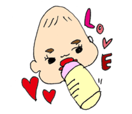 long head baby sticker #12992652