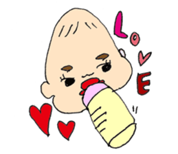 long head baby sticker #12992652