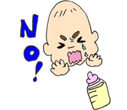 long head baby sticker #12992653