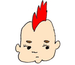 long head baby sticker #12992654