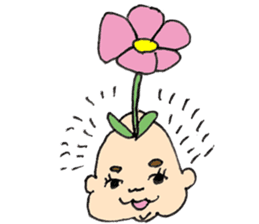 long head baby sticker #12992655