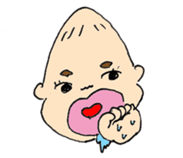 long head baby sticker #12992656