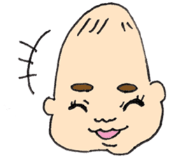 long head baby sticker #12992657