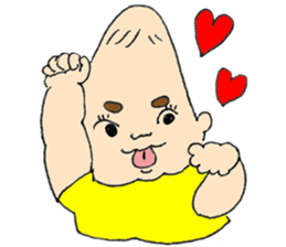 long head baby sticker #12992658