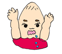 long head baby sticker #12992659