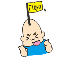 long head baby sticker #12992660