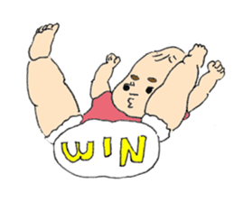 long head baby sticker #12992661