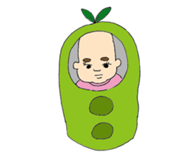 long head baby sticker #12992665