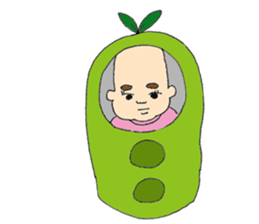 long head baby sticker #12992665