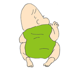 long head baby sticker #12992666