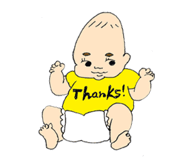 long head baby sticker #12992667