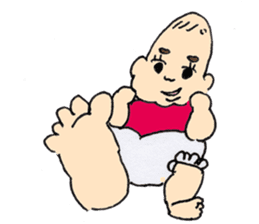 long head baby sticker #12992668