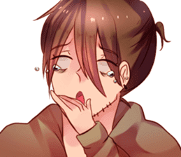 the daily life of a a the gloomy akira sticker #12993308