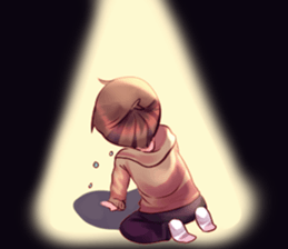 the daily life of a a the gloomy akira sticker #12993310