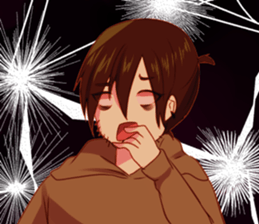 the daily life of a a the gloomy akira sticker #12993313