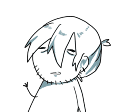 the daily life of a a the gloomy akira sticker #12993318