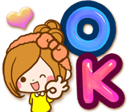 Leisurely a girlfriend .Big letter sticker #12993451