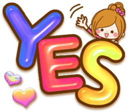 Leisurely a girlfriend .Big letter sticker #12993453