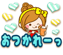 Leisurely a girlfriend .Big letter sticker #12993459