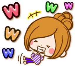 Leisurely a girlfriend .Big letter sticker #12993472