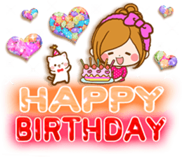 Leisurely a girlfriend .Big letter sticker #12993479