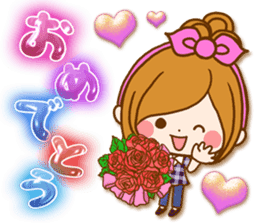 Leisurely a girlfriend .Big letter sticker #12993480