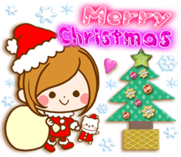 Leisurely a girlfriend .Big letter sticker #12993481