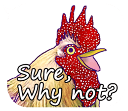 Everyday Conversation with roosters sticker #12996609