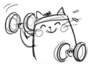Cute cats in sketches (N.4) by trikono sticker #12997503