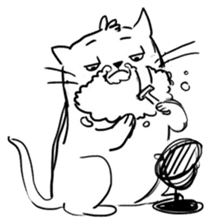 Cute cats in sketches (N.4) by trikono sticker #12997504