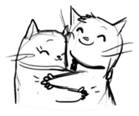 Cute cats in sketches (N.4) by trikono sticker #12997506