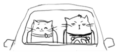 Cute cats in sketches (N.4) by trikono sticker #12997511