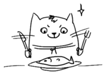 Cute cats in sketches (N.4) by trikono sticker #12997518