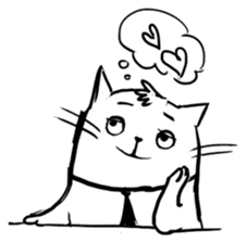 Cute cats in sketches (N.4) by trikono sticker #12997523