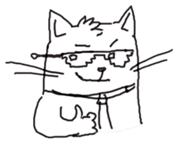 Cute cats in sketches (N.4) by trikono sticker #12997524