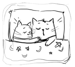 Cute cats in sketches (N.4) by trikono sticker #12997541