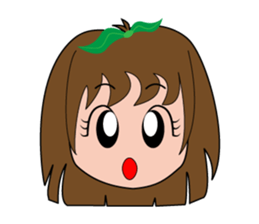 Cute apple girl sticker #12997667