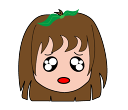 Cute apple girl sticker #12997668