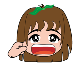 Cute apple girl sticker #12997677