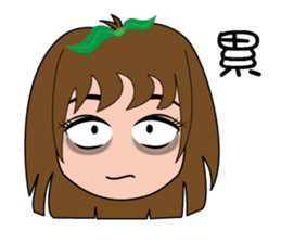 Cute apple girl sticker #12997678