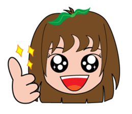 Cute apple girl sticker #12997679