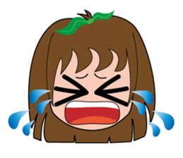 Cute apple girl sticker #12997684