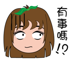 Cute apple girl sticker #12997685