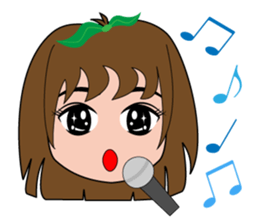 Cute apple girl sticker #12997688