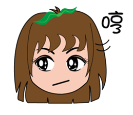 Cute apple girl sticker #12997690