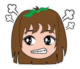 Cute apple girl sticker #12997692