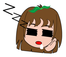 Cute apple girl sticker #12997697