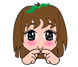 Cute apple girl sticker #12997700