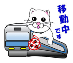 A white cat which plays soccer sticker #12999814